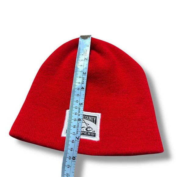 VTG Orange County Choppers Beanie Tight Knit Red Made In USA Biker Y2K Toque - Picture 7 of 8